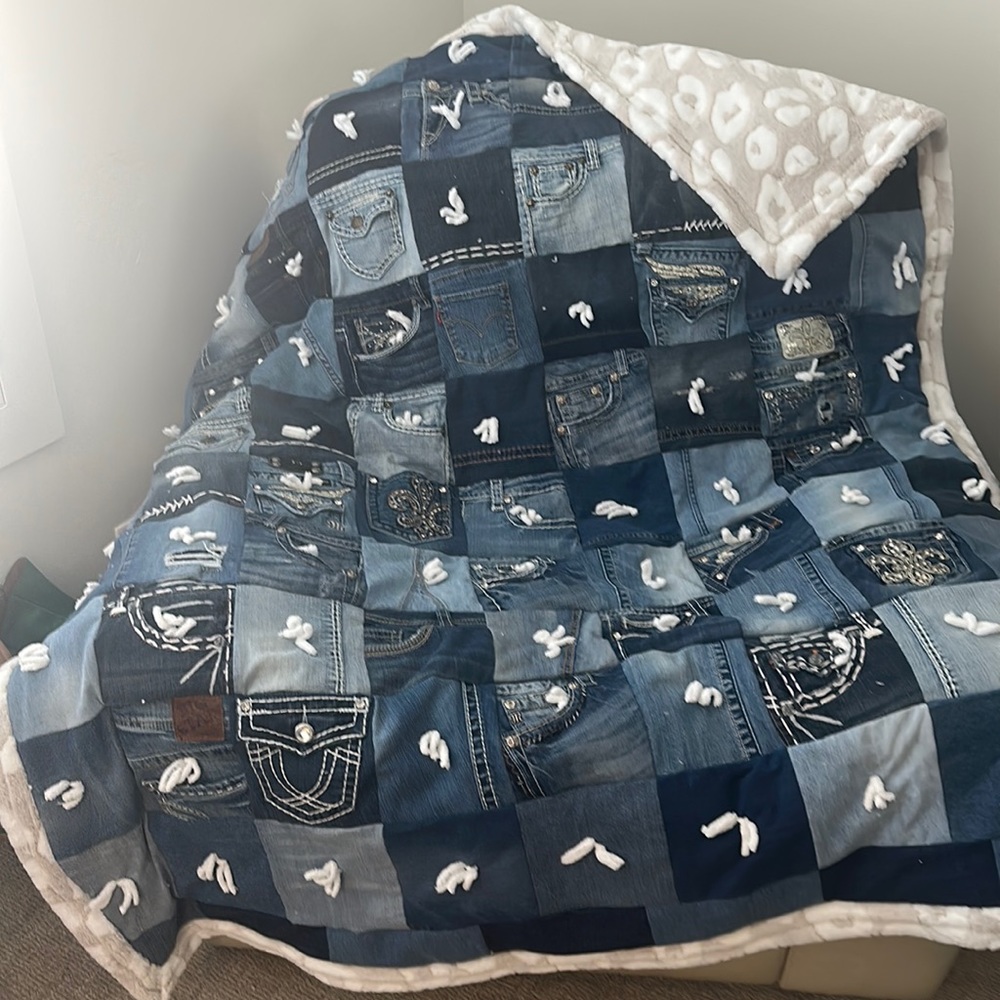 Levi denim quilt handmade